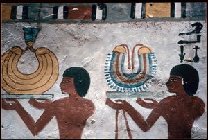 Oud Egypte, muurschildering, graf van Sennufer, graf van de edelen, Thebe