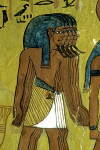 Oude Egypte, muurgravure, Goden begeleiden Ra op zonnebark, Tombe van Sennedjem, Thebe