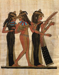 Egyptische kunst; Egyptisch papyrus: Muzikanten; Coll Part