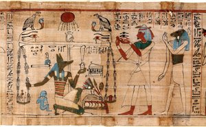 Egyptische oudheid: het wegen van de ziel (detail) door Egyptian Egyptian