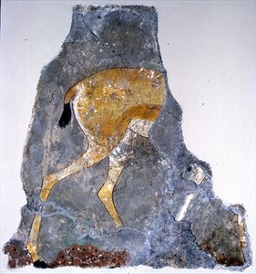 Fragment van een schilderij van een gazelle