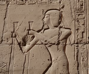 Farao met een cobra, Luxor Tempel door Egyptian Egyptian