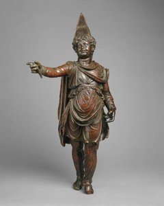 Bronzen beeldje van een jongen in oosterse kleding, midden-late 1e eeuw v.Chr. (brons) door Egyptian Ptolemaic Period