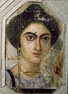 Egyptische oudheid: funerair portret van een vrouw. Schilderij op hout. Eind 2e eeuw. Uit Fayum in Egypte