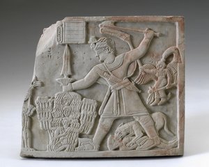 Prins Arikankharer die zijn vijanden doodt, Meroe door Egyptian School