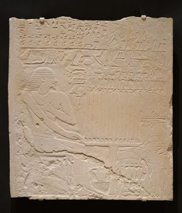 Reliëf van het graf van Khnumti, ca. 2345-2184 v.Chr. (witte kalksteen)