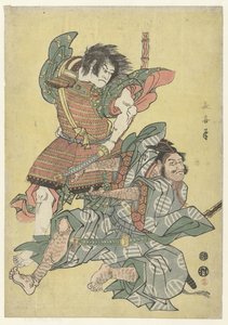 Asahina no Saburo in gevecht met Soga no Goro