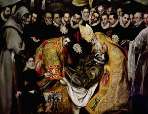 De Begrafenis van Graaf Orgaz, uit een legende van 1323, (detail) door El Greco