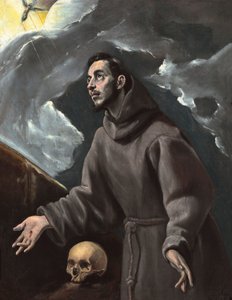 Sint Franciscus ontvangt de stigmata, door El Greco, Dominico (1541-1614). Olieverf op doek door El Greco