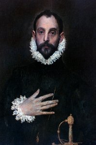 Een edelman met zijn hand op zijn borst, ca. 1577-1584 door El Greco