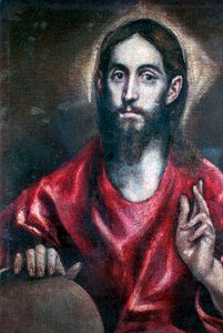 Christus zegent de Verlosser van de Wereld, 17e eeuw door El Greco