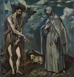 Sint Johannes de Doper en Sint Franciscus van Assisi door El Greco