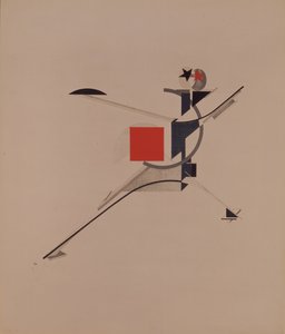 De Nieuwe. Beeldje voor de opera Victory over the sun door A. Kruchenykh, 1920-1921