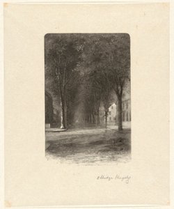 Zonder Titel [Met Bomen Omzoomde Straat] door Elbridge Kingsley