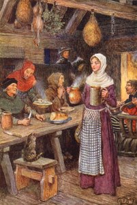 Illustratie voor The Gathering of Brother Hilarius door Michael Fairless door Eleanor Fortescue Brickdale