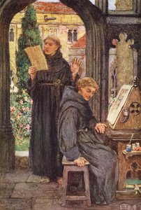 Illustratie voor The Gathering of Brother Hilarius door Michael Fairless