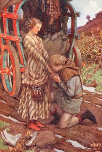 Illustratie voor The Gathering of Brother Hilarius door Michael Fairless door Eleanor Fortescue Brickdale