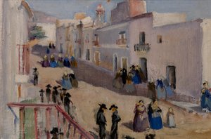 Straatscène, n.d. door Eleanor Harris