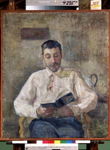 Portret van de Russische schilder Mikhail Matiushin door Elena Guro