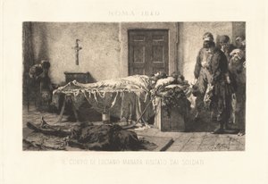 Het Lichaam van Luciano Manara Bezocht door Soldaten
