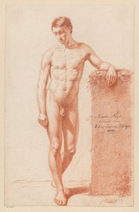 Staand mannelijk naakt, van voren gezien (2e prijs 1818) door Elias Friedrich Kruger