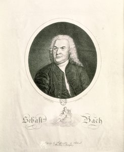 Portret van Johann Sebastian Bach (1685-1750) gegraveerd door Friedrich Wilhelm Nettling