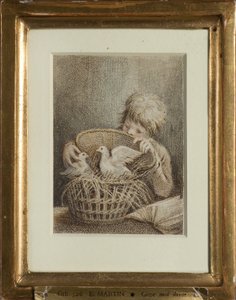 Onkuis verlangen of jongen met duiven door Elias Martin