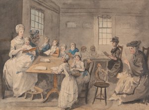 Leesles op een kleuterschool door Elias Martin