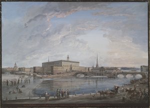 Gezicht op Stockholm door Elias Martin