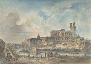 Uitzicht op de Kathedraal van Uppsala vanuit het Noorden, 18e-begin 19e eeuw door Elias Martin
