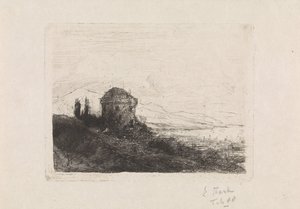 Kasteel Chatelard bij Clarens door Elias Stark (signed by artist)