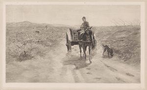 Landschap met paardenkar