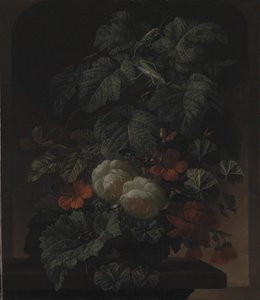 Een kom met bloemen door Elias van den Broeck