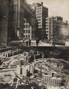 Het Gosprom-complex Paleis van Industrie in de Oekraïense stad Charkov, 1933