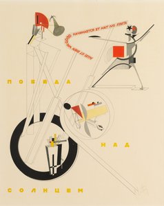 Titelblad van Victory over the Sun door A. Kruchenykh, 1923