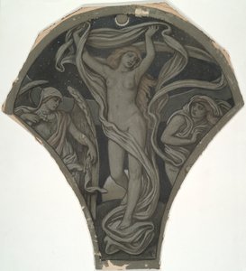 Cartoon voor Luna, uit de zestig studies voor het plafond van Huntington (1926.80) door Elihu Vedder