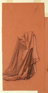 Tekening, Draperie (studie voor olieverfschilderij, "Bruiloftstoet" of "De dans", 1872-79 door Elihu Vedder