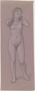 Vrouwelijk naakt met ketting, 1870s-1880s door Elihu Vedder
