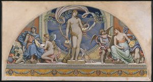 Rome, Vertegenwoordiger van de Kunsten: ontwerp voor decoratie in Bowdoin College door Elihu Vedder