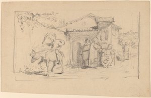 Zoon en ezel, ca. 1859 door Elihu Vedder