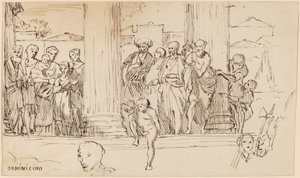 Studie naar Domenichino, ca. 1858 door Elihu Vedder