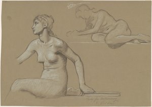 Studie voor "Astronomie" door Elihu Vedder