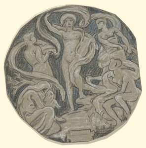 Studie voor het midden van het plafond van Huntington; Apollo en begeleiders