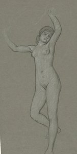 Studie voor figuur van Luna door Elihu Vedder