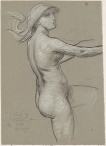 Studie voor "De Schikgodinnen verzamelen de sterren" door Elihu Vedder