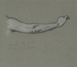 Studie voor De Schikgodinnen die de sterren verzamelen, 1884-1887 door Elihu Vedder
