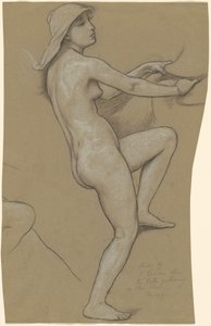Studie voor De Schikgodinnen die de Sterren Verzamelen door Elihu Vedder