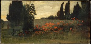 Cipres en klaprozen door Elihu Vedder