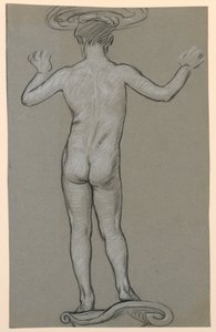 Figuurstudie: ontwerp voor een fontein door Elihu Vedder