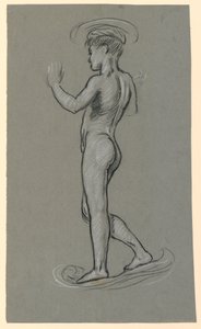 Figurenstudie voor een Fonteinontwerp door Elihu Vedder